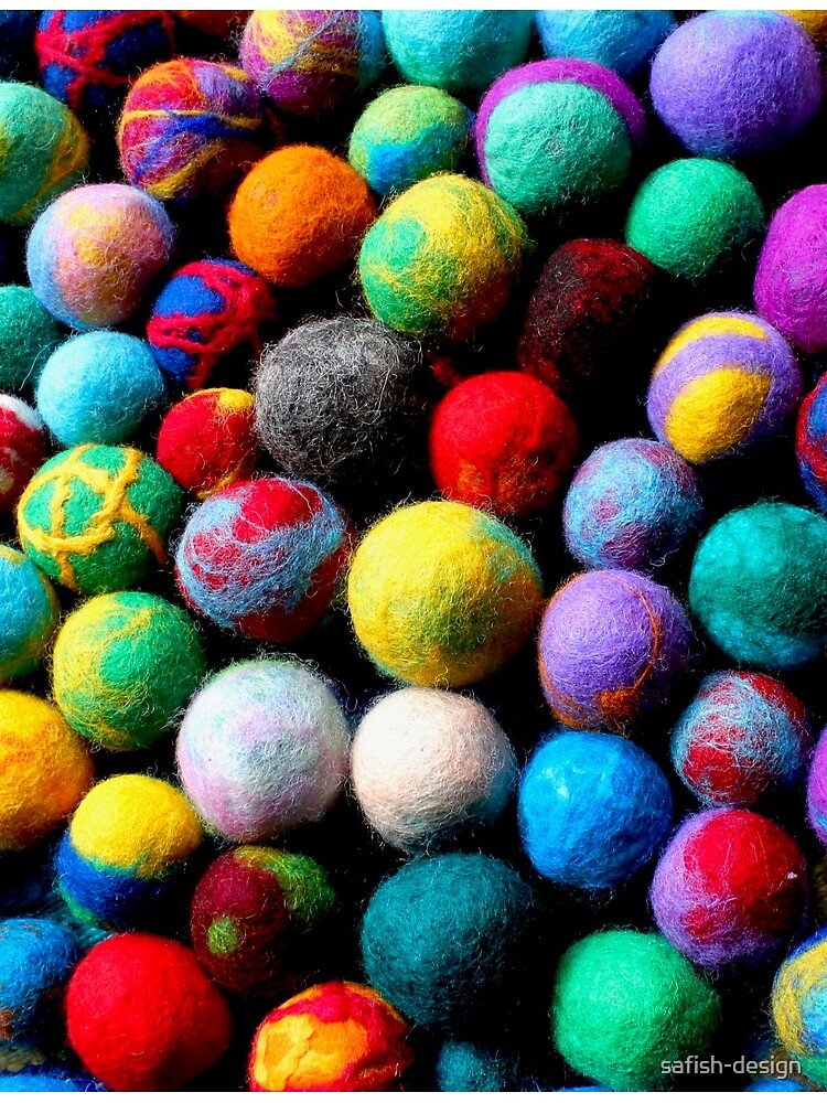 colorful felt balls felted with a school class by safish-design