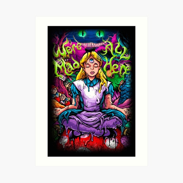 Alice in discount wonderland psychedelic tapestry