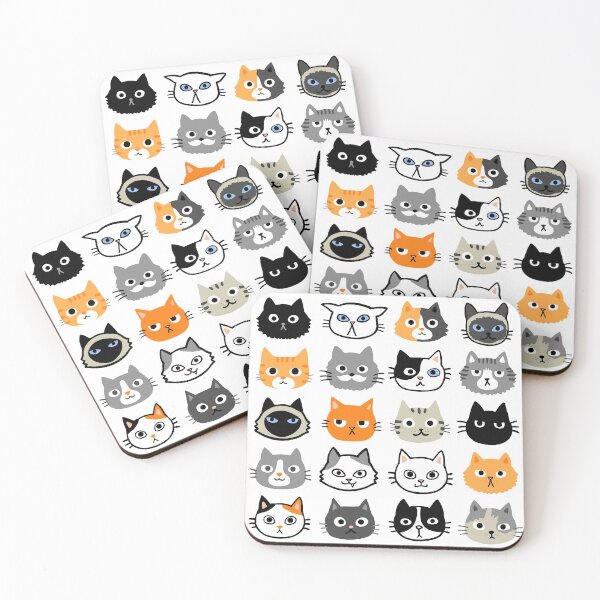 Item preview, Assorted Cat Faces | Cute Quirky Kitty Cat Drawings designed and sold by Jenn Inashvili.