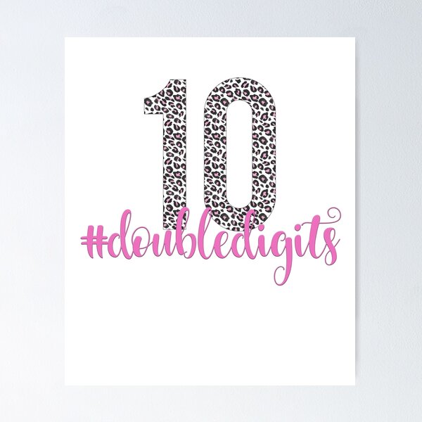 Item preview, 10th Birthday Girl Gift Double Digits Girls Faux Glitter Ten 10 Pink Leopard designed and sold by ABMStudio.