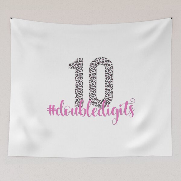 Item preview, 10th Birthday Girl Gift Double Digits Girls Faux Glitter Ten 10 Pink Leopard designed and sold by ABMStudio.