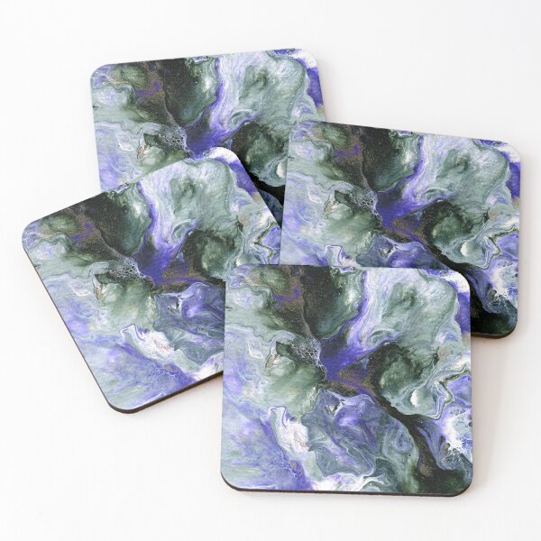 Item preview, Fluid Art Abstract Purple Green Gold White designed and sold by Cleave.