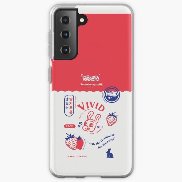 * Samsung Galaxy 9 / PLUS * Carton de lait aux fraises vif HeeJin Concept Coque souple Samsung Galaxy