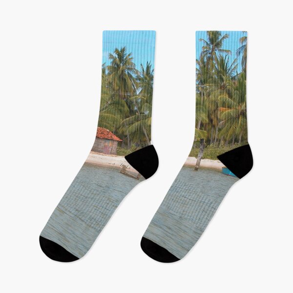 Item preview, Tropical Beach Coastline Fishing Boat Hut Palm Trees, Brazil designed and sold by worldways.