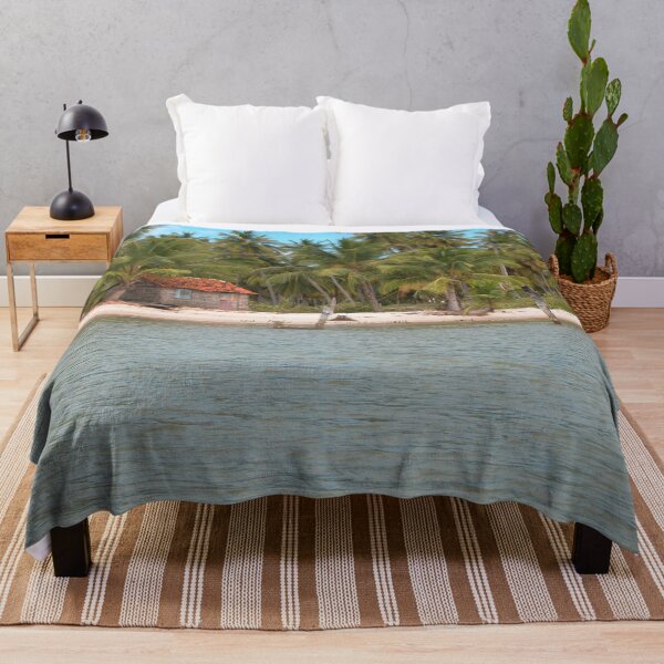 Item preview, Tropical Beach Coastline Fishing Boat Hut Palm Trees, Brazil designed and sold by worldways.