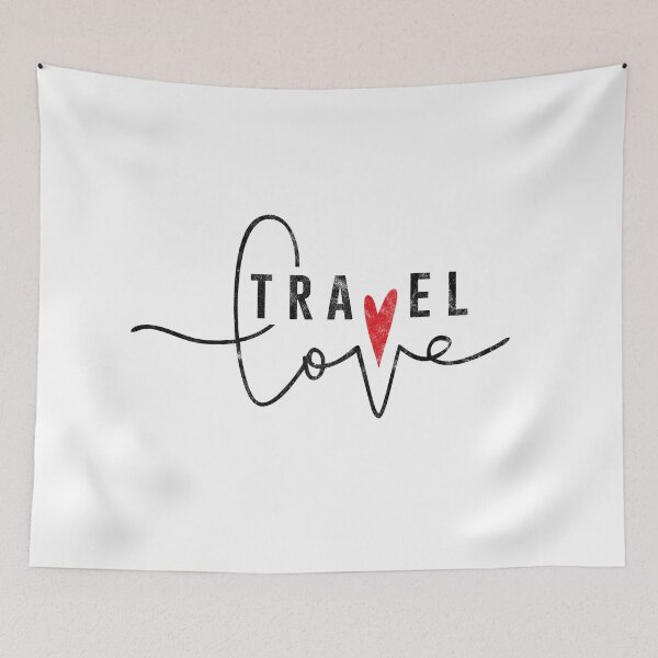 Item preview, Travel love - traveling backpacker heart gift typography designed and sold by teeseeds.