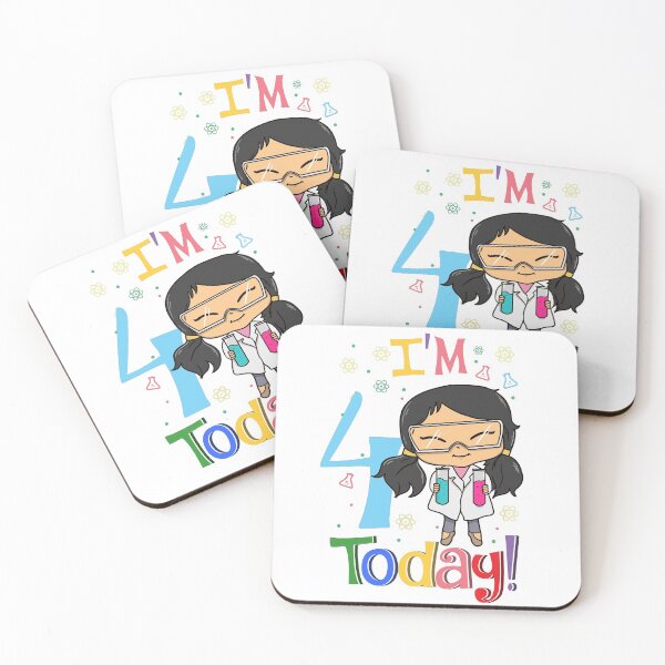 Item preview, 4th Birthday Girl Scientist Science Chemistry Lab Party STEM Science Kids Four designed and sold by ABMStudio.