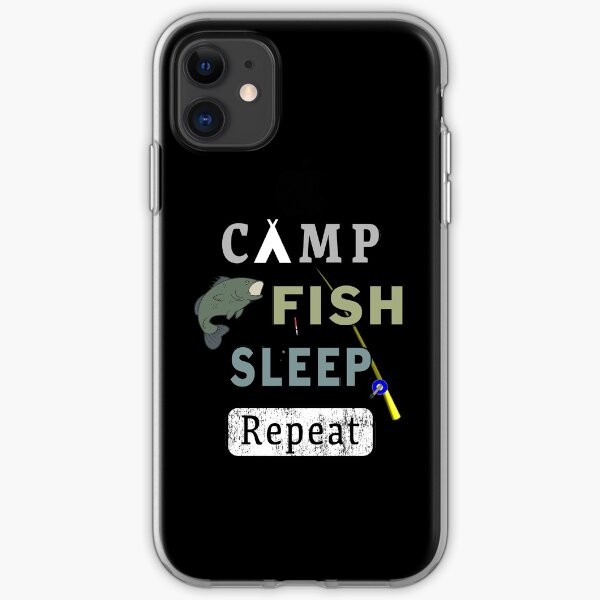 Camp Fish Sleep Repeat Campground Charter Slumber. iPhone Soft Case
