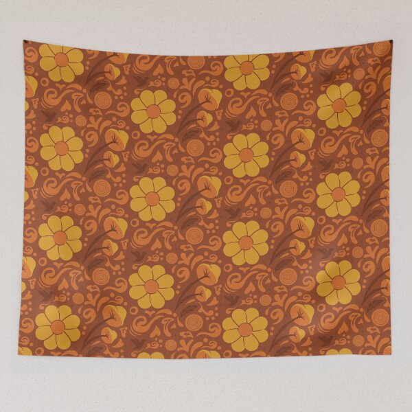 Item preview, 70s Retro Groovy Floral Garden designed and sold by Amanda Weedmark.