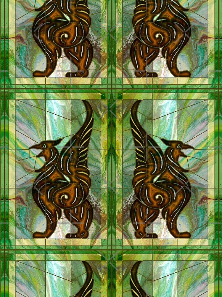 Gryphon: stained glass griffin by kerravonsen