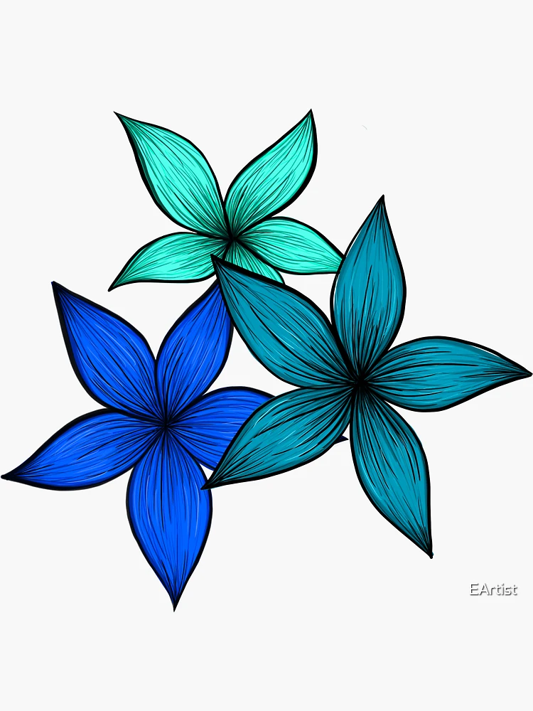 Blue Flowers Sticker for Sale by EArtist