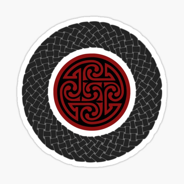 "Celtic Knotwork Circles Vampires are Cursed" Sticker by ninniku