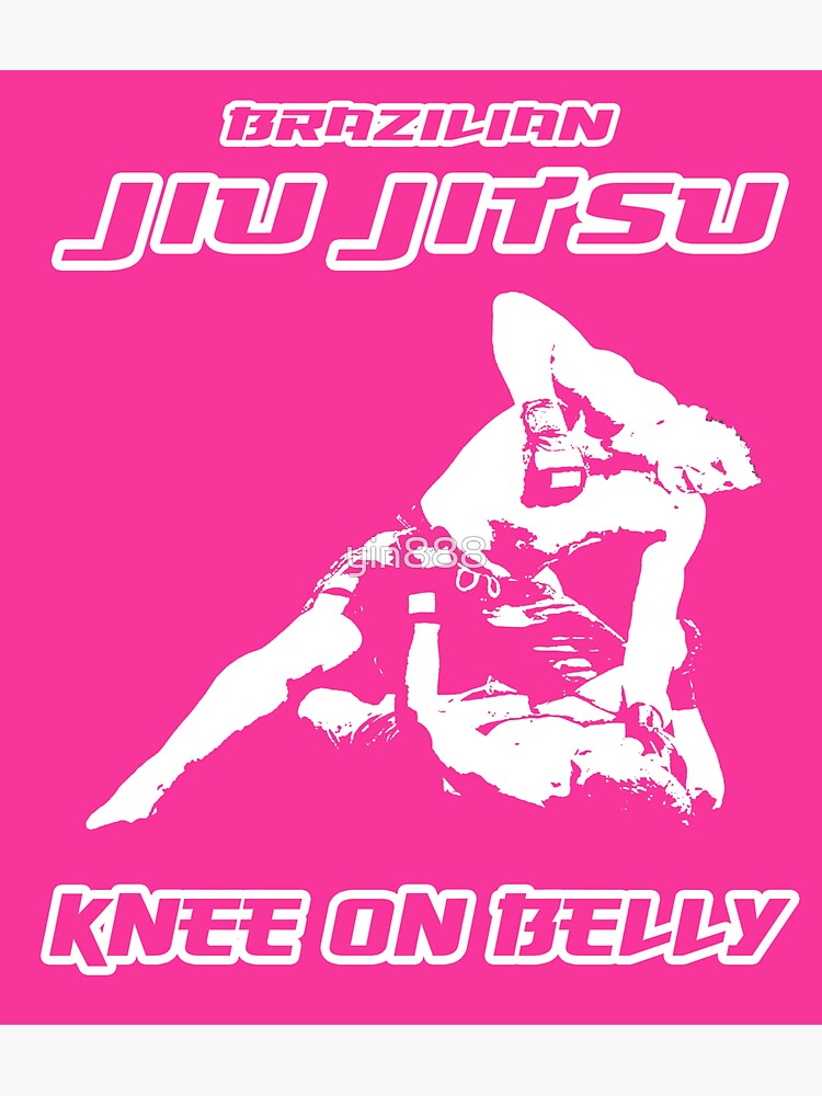 "Brazilian Jiu Jitsu Knee On Belly Pink" Sticker by yin888 Redbubble