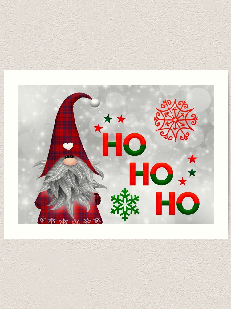 CHRISTMAS PRINT, Ho Ho Ho, Christmas Wall Art, Festive Print