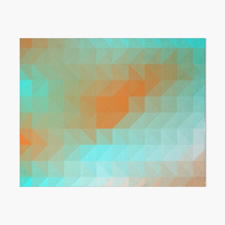 Triangles Aqua Orange Art Board Print