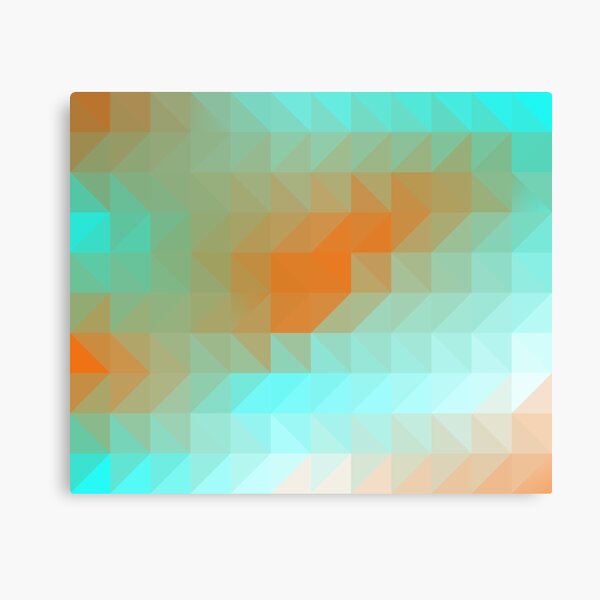Triangles Aqua Orange Canvas Print