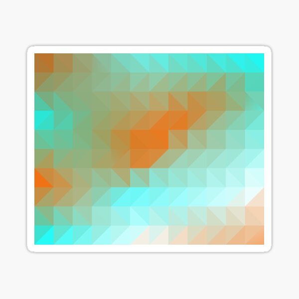 Triangles Aqua Orange Sticker