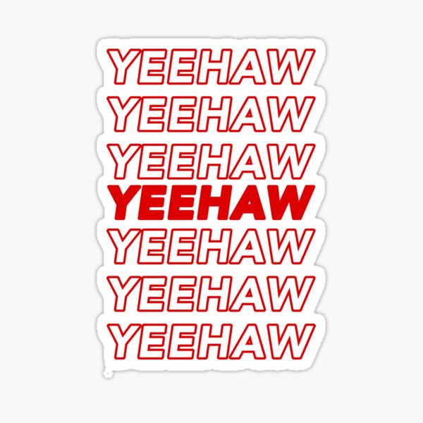 Yeehaw Cow Print Transparent Sticker Sticker for Sale by megsstickers