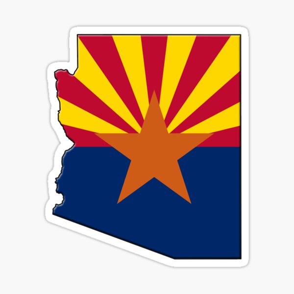 Arizona State Flag & Outline Sticker