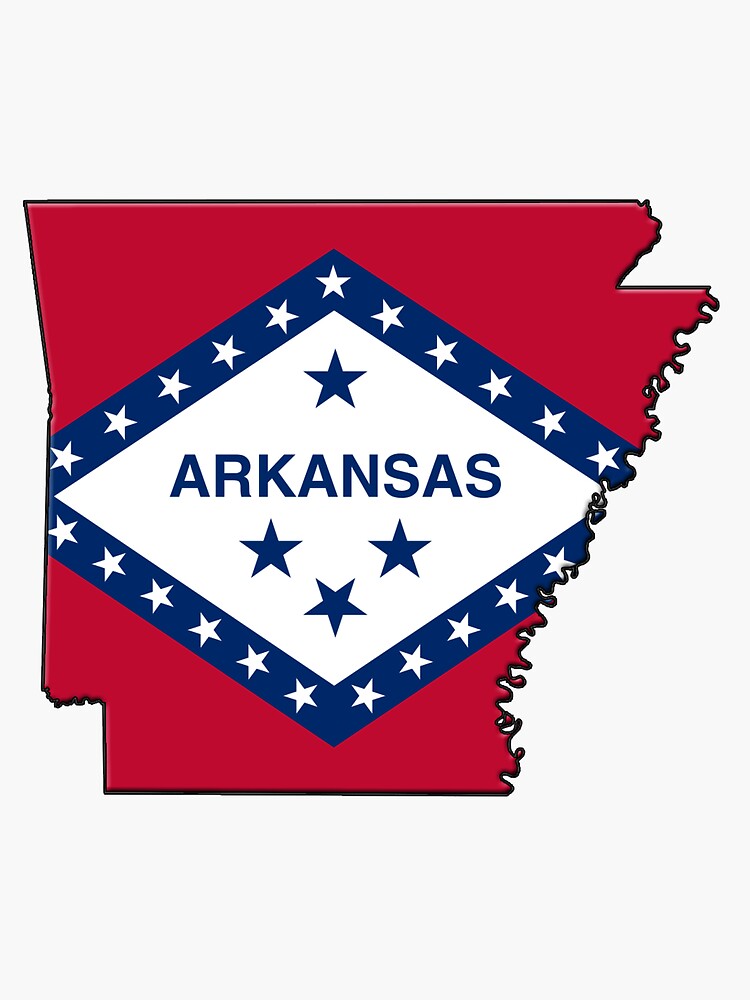 Arkansas State Flag Outline Sticker By Davedinho Redbubble   Bg,f8f8f8 Flat,750x,075,f Pad,750x1000,f8f8f8.u1 