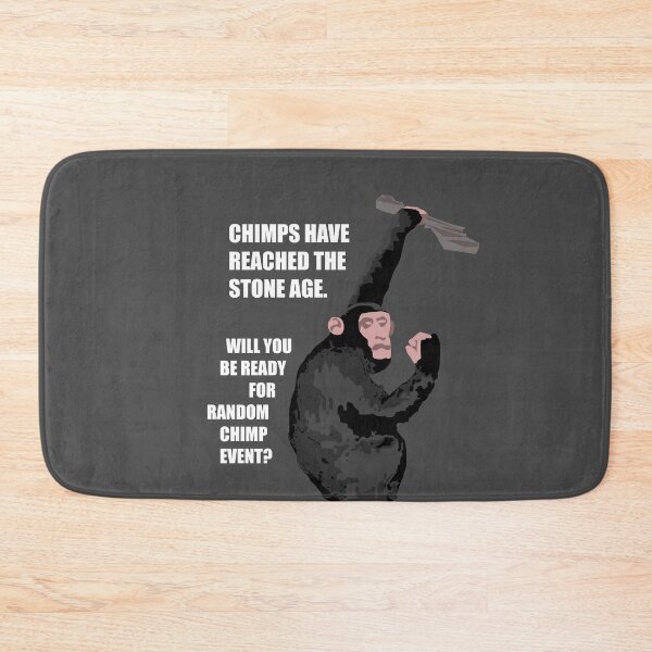 Item preview, PRIMATES HAVE REACHED THE STONE AGE WILL YOU BE READY FOR RANDOM CHIMP EVENT POSTER DESIGN WHITE TEXT designed and sold by RANDOM CHIMP EVENT official.