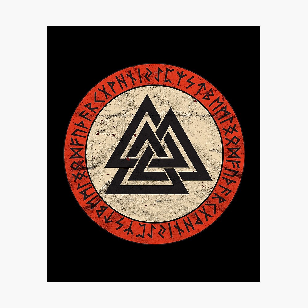 Viking Valknut Odin Knot Wotan Norse Mythology Valhalla God design ...