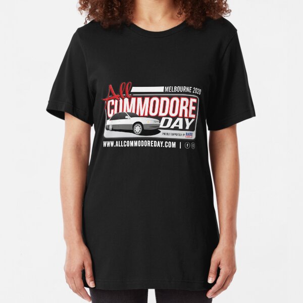 White Text | All Commodore Day MELBOURNE 2020 Slim Fit T-Shirt