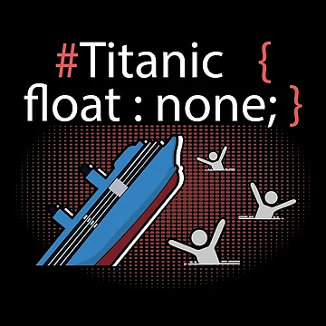 Aperçu de l'œuvre Programmation du code source Titanic CSS CSS HTML de redshirtz