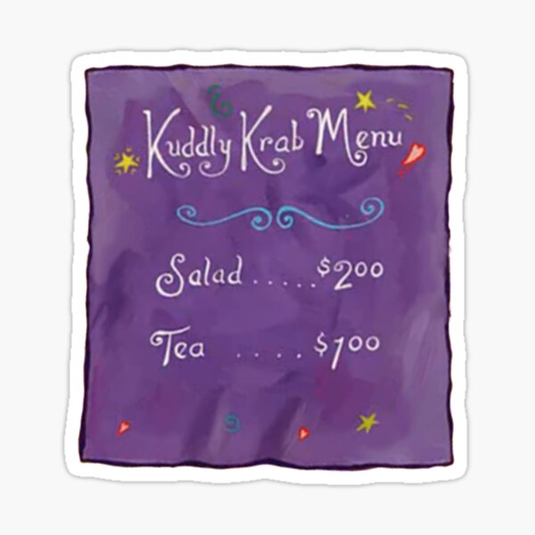 Kuddly Krab Menu Sticker