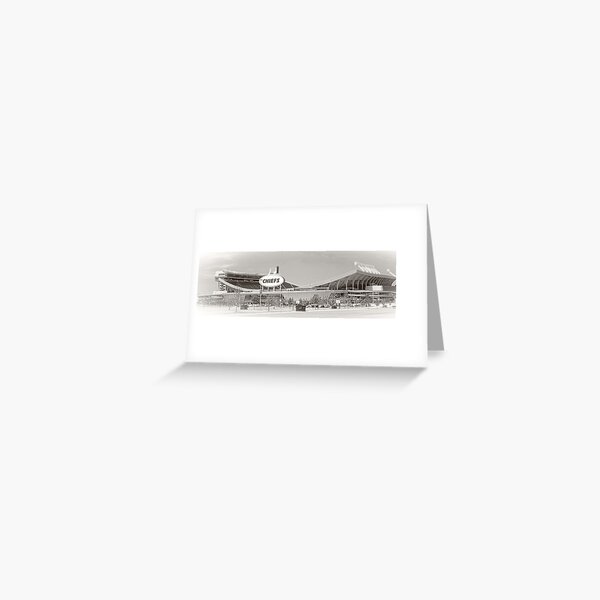 Arrowhead Stadium, Kansas City Chiefs, Tilt-Shift, Black and White Greeting Card