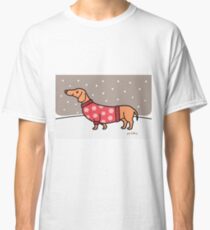 Christmas Dachshund in the Snow Classic T-Shirt