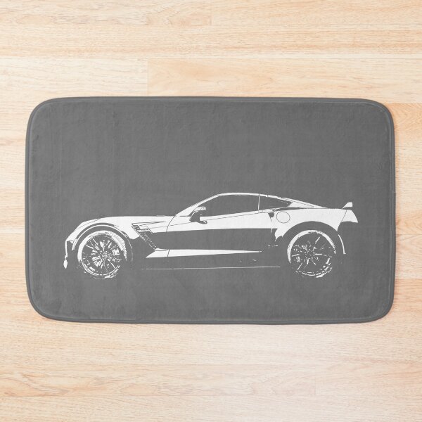 Item preview, profile C7 Chevy Corvette - stylized white on dark background designed and sold by mal-photography.
