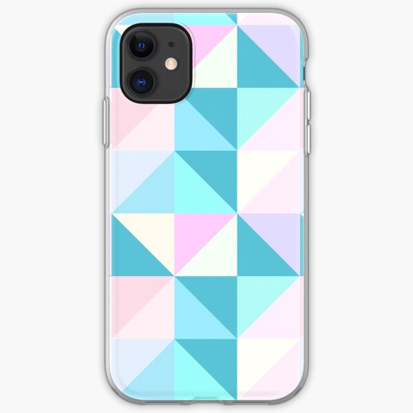 Modern Geometric Pastel Triangles in Pink, Blue and Teal iPhone Soft Case