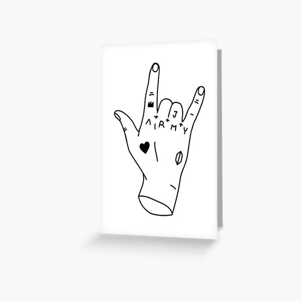 Bts Jk S Hand Tats Greeting Card By Daniellewadih Redbubble