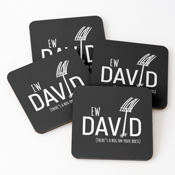 Ew David, There's Bug On Your Dress. Schitt's Creek's David Rose with a Pitch Fork in an Amish Field Coasters (Set of 4)