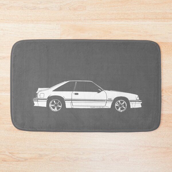 Item preview, profile Ford Mustang GT (fox body) - stylized white on dark background designed and sold by mal-photography.