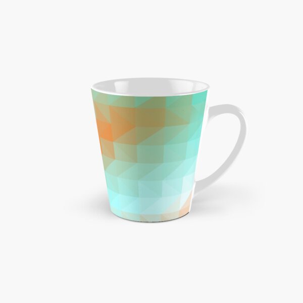 Triangles Aqua Orange Tall Mug
