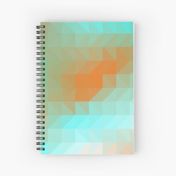 Triangles Aqua Orange Spiral Notebook