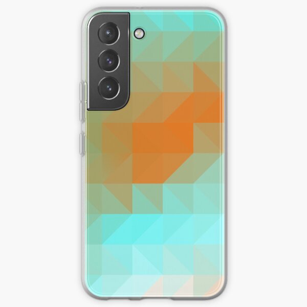 Triangles Aqua Orange Samsung Galaxy Soft Case
