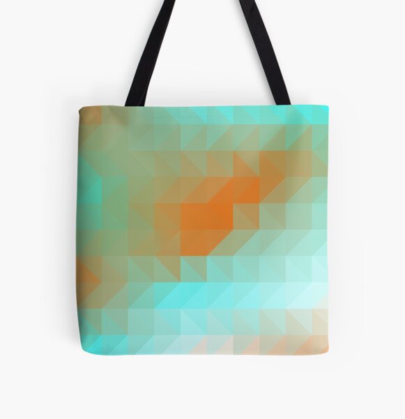 Triangles Aqua Orange All Over Print Tote Bag