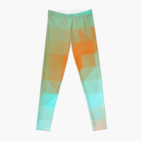 Triangles Aqua Orange Leggings