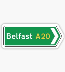 Belfast Road Sign, UK Sticker