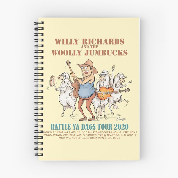 Item preview, Willy Richards And The Woolly Jumbucks official tour T-shirt design. designed and sold by Jed Dunstan.