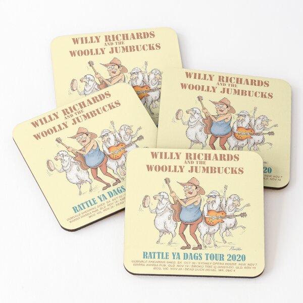 Item preview, Willy Richards And The Woolly Jumbucks official tour T-shirt design. designed and sold by Jed Dunstan.