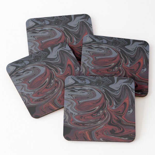 Item preview, Grey & Red Abstract Painting designed and sold by murakamisstudio.