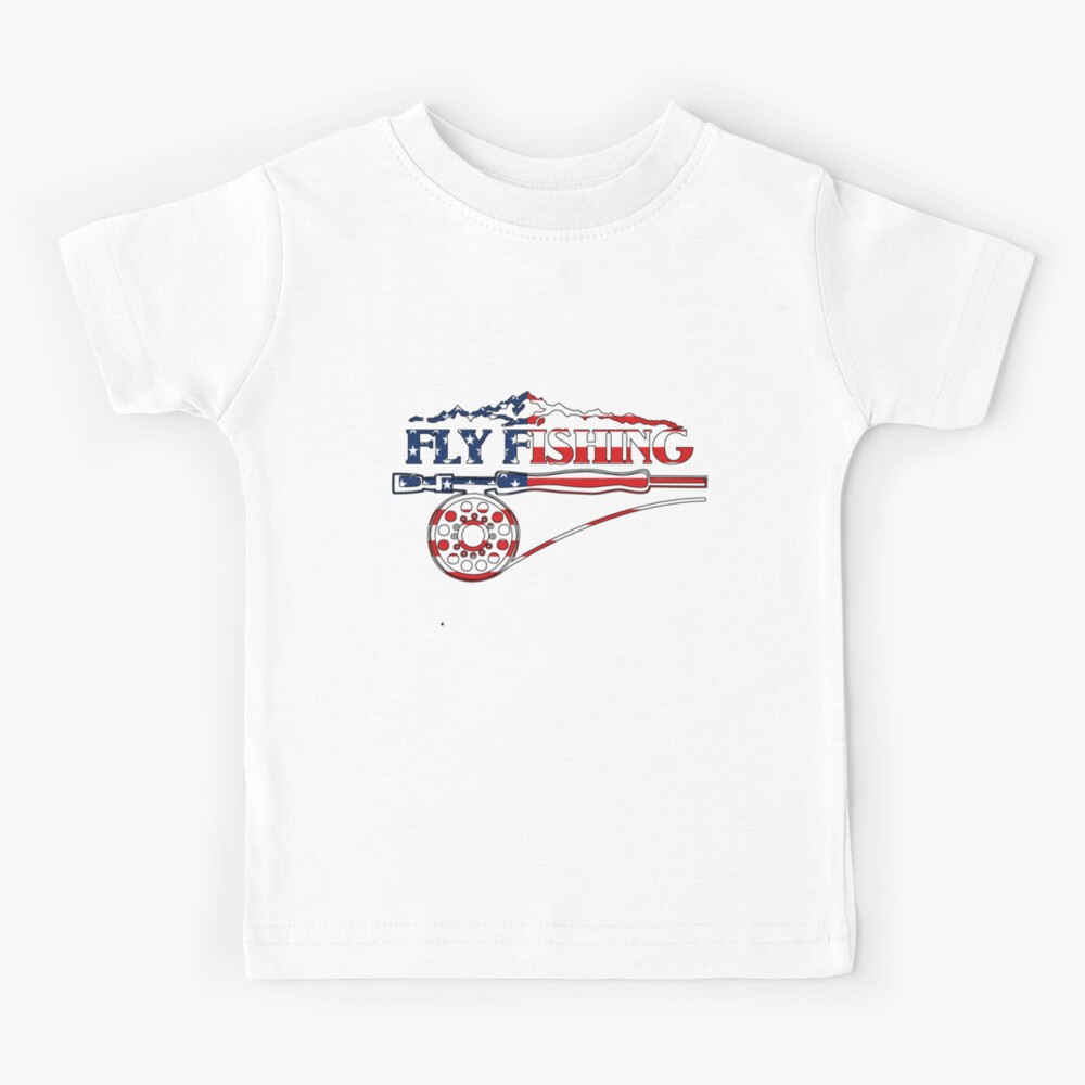 American Flag Fishing Fly Fishing Mountain And Usa Love Kids T Shirt By Cedinho Redbubble