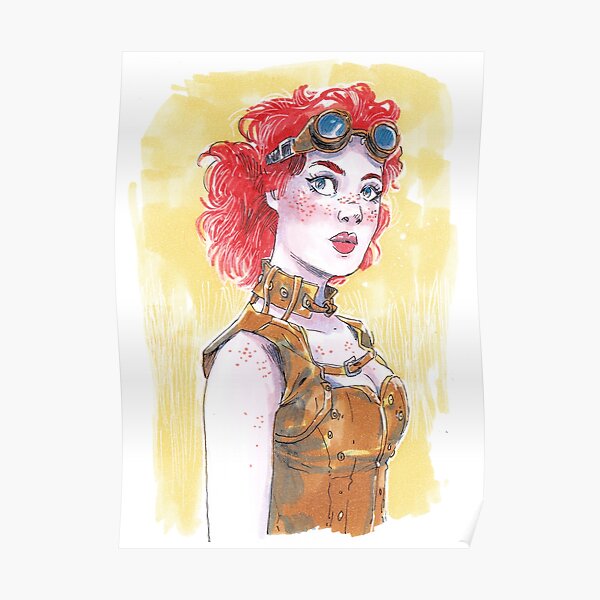 Steampunk Redhead Poster