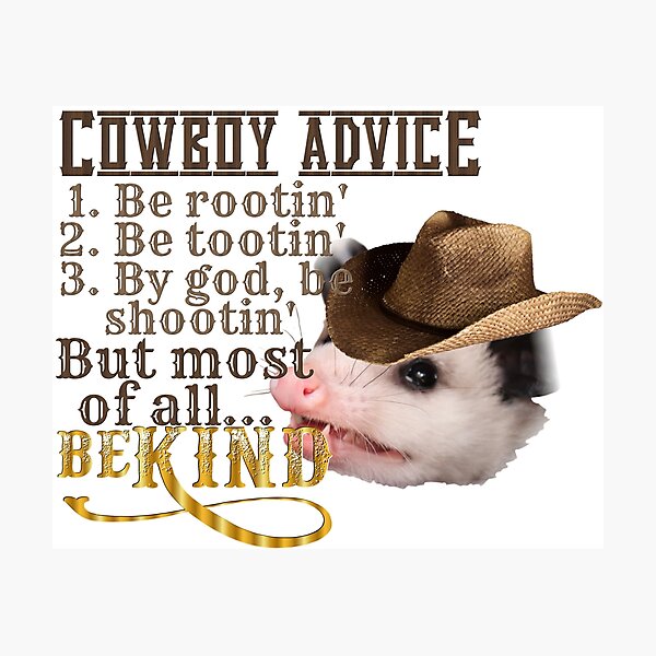 Cowboy Ratschläge Fotodruck