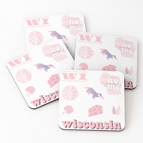 Item preview, Pink Watercolor Wisconsin US State Pack designed and sold by The-Goods.