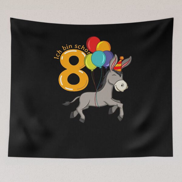 Item preview, 8 year donkey birthday designed and sold by Weilichesmag.